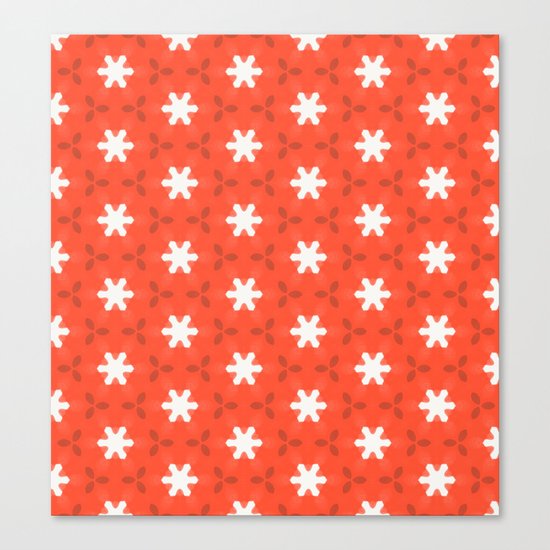 white star on red pattern Canvas Print
