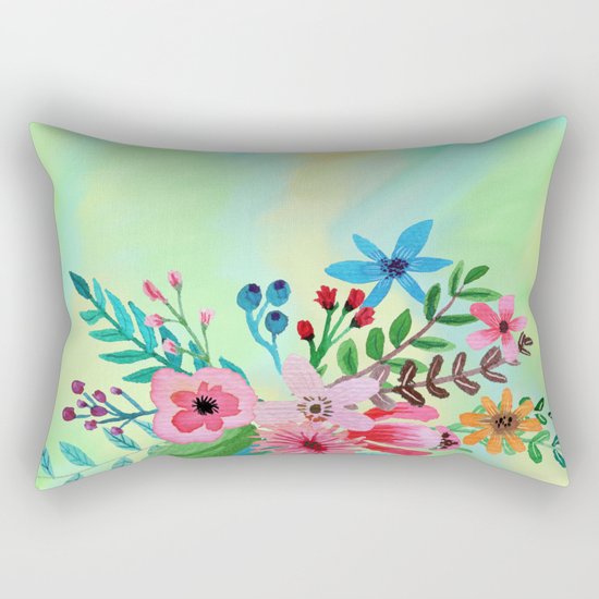 Flowers bouquet watercolor #6 Rectangular Pillow