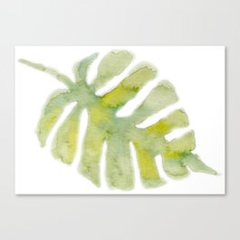 Large Watercolor Tropical Leaf Canvas Print