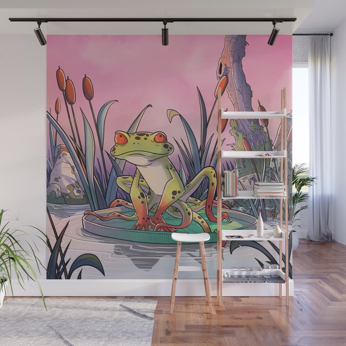 tentacle frog and life in pink ! Wall Mural