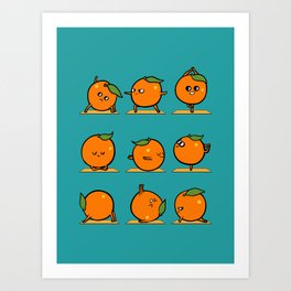 Orange Yoga Art Print