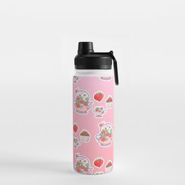 Strawberry teapot with cup and muffin Water Bottle