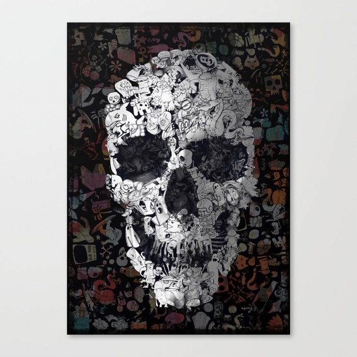 Doodle Skull Canvas Print