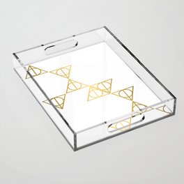 Deathly hallows golden pattern Acrylic Tray