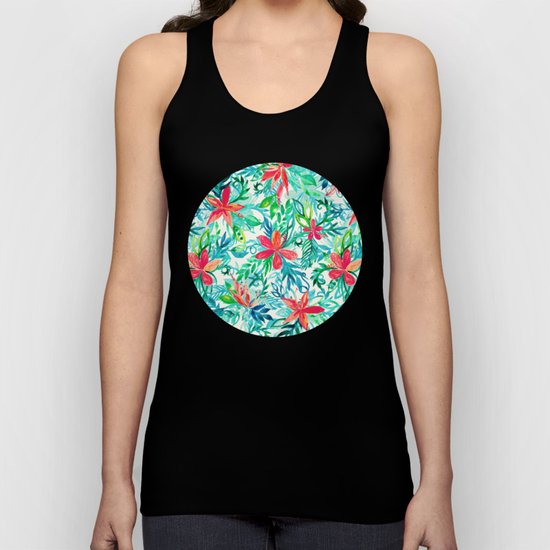 Paradise Floral - a watercolor pattern Unisex Tank Top