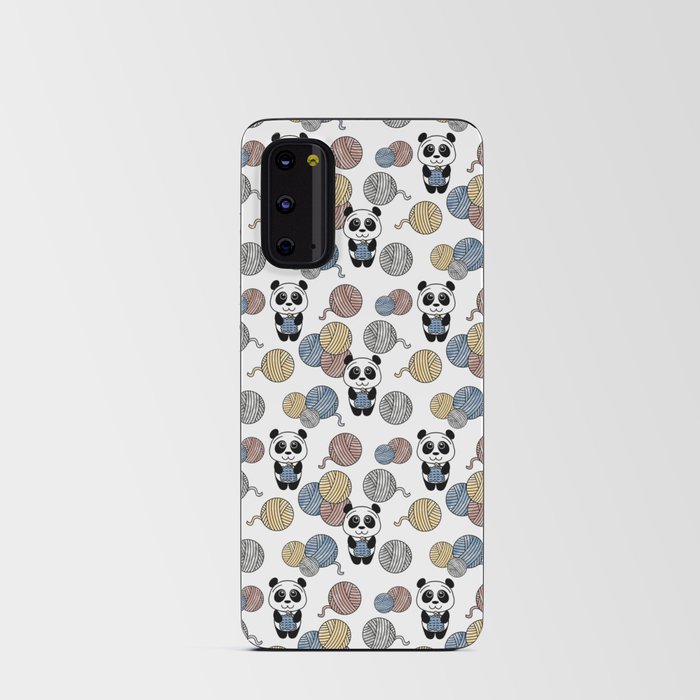 Crocheting Panda with Yarn - 1000Panda by Amanda Roos Android Card Case