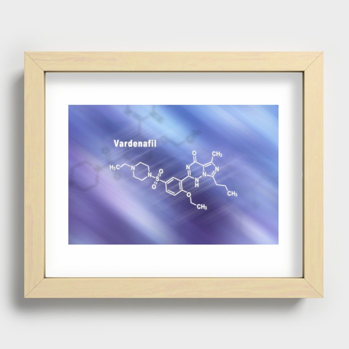 Vardenafil erectile dysfunction drug molecule Structural chemical formula Recessed Framed Print