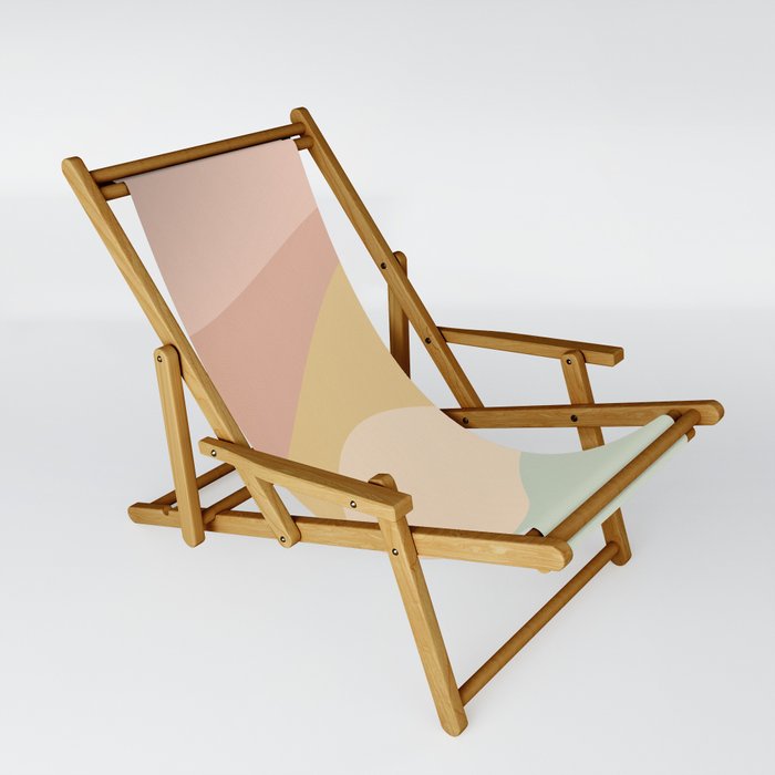 Abstract Color Waves - Neutral Pastel Sling Chair