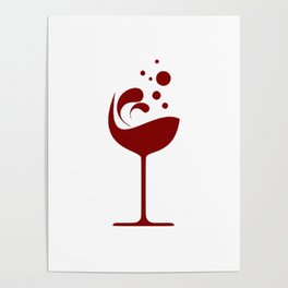 Red Wine Glass Fashion Design Poster
