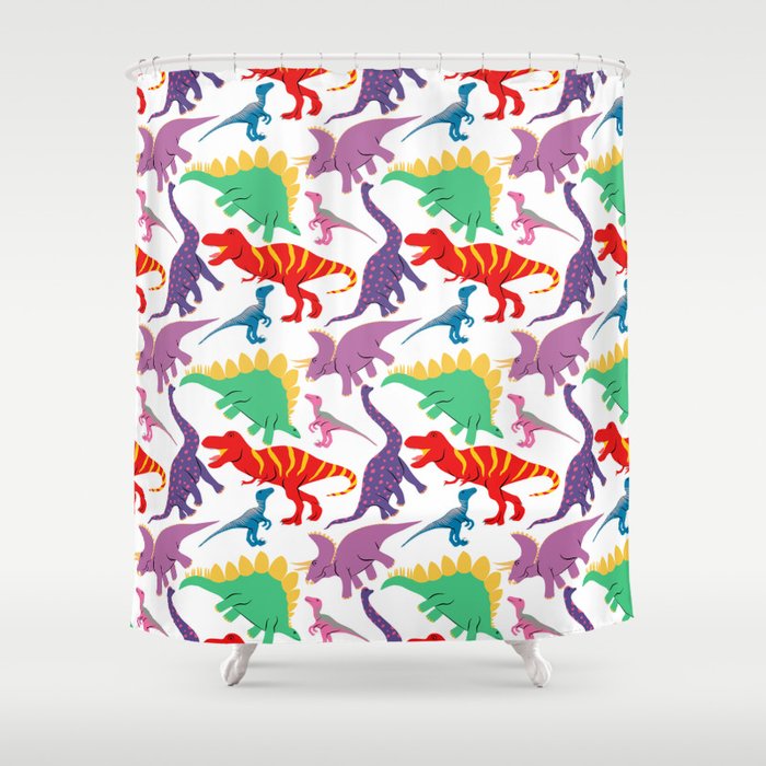 Dinosaur Domination Light Shower Curtain By Leannesimpsonart Society6 Dinosaur Domination Light Shower Curtain By Leannesimpsonart Society6
