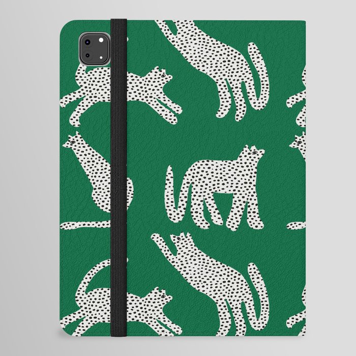 Wild Cats - Green Print iPad Folio Case
