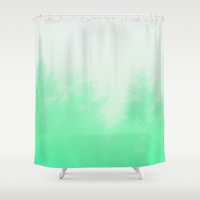 Out of focus - cool green Shower Curtain