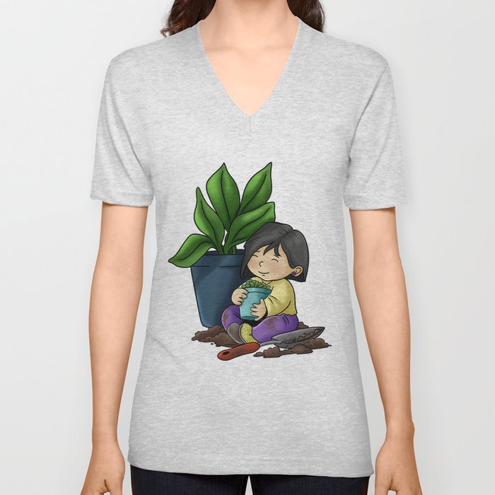 Plant girl V Neck T Shirt