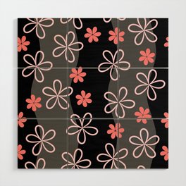 pink floral Wood Wall Art
