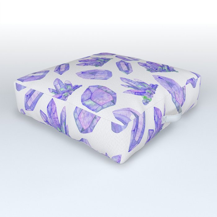 Crystals - Purple Agate Outdoor Floor Cushion