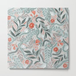 Flower Maze Metal Print