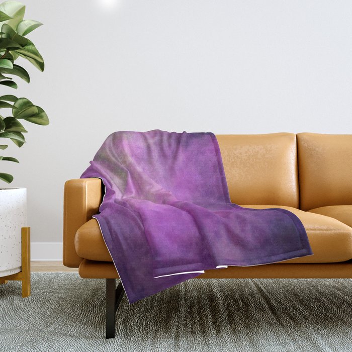 Abstract Soft Watercolor Gradient Ombre Blend 5 Light and Dark Purple Throw Blanket