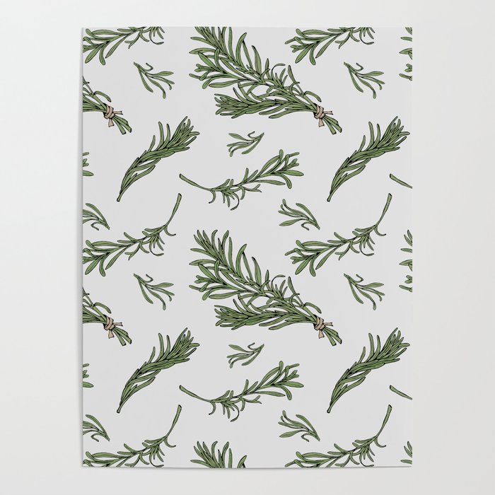Rosemary rustic pattern Poster
