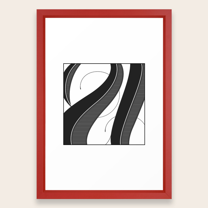 Letter U Script Lettering Cropped Design Framed Art Print By Hzankel Society6