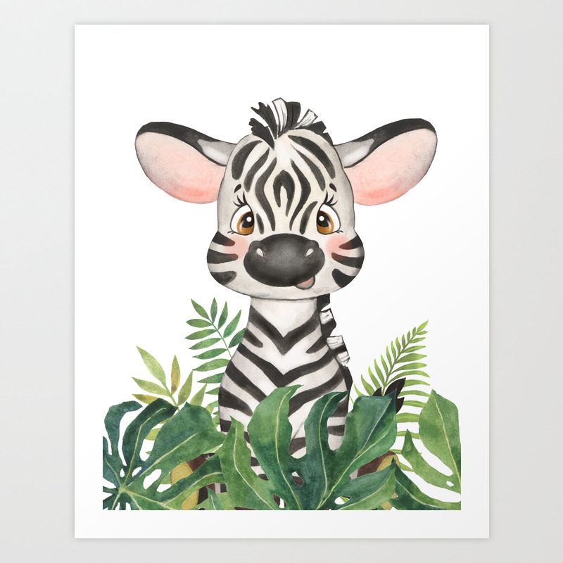 Zebra Foal, Baby Jungle Animals, Safari Animal Art Print by Amusing DesignCo | Society6 Zebra Foal, Baby Jungle Animals, Safari Animal Art Print by Amusing DesignCo | Society6