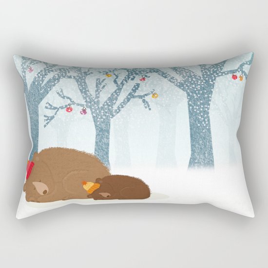 Sleeping winter Rectangular Pillow