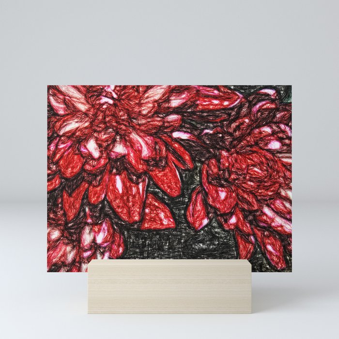 Abstract Flowers 203 Mini Art Print