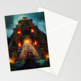 Ancient Mayan Temple Stationery Card