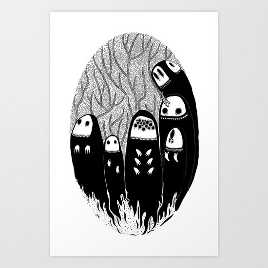 Crowded Wood Art Print