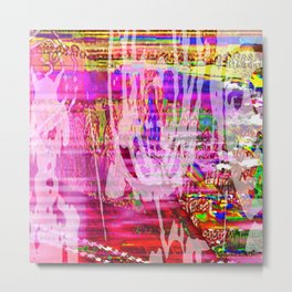 More Or Less Metal Print | Random, Layers, Digital, Abstract, Collage, Acidic, Colorful, Ethreal 