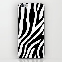 Abstract African Wild Animal, Black Zebra Skin Stripes iPhone Skin
