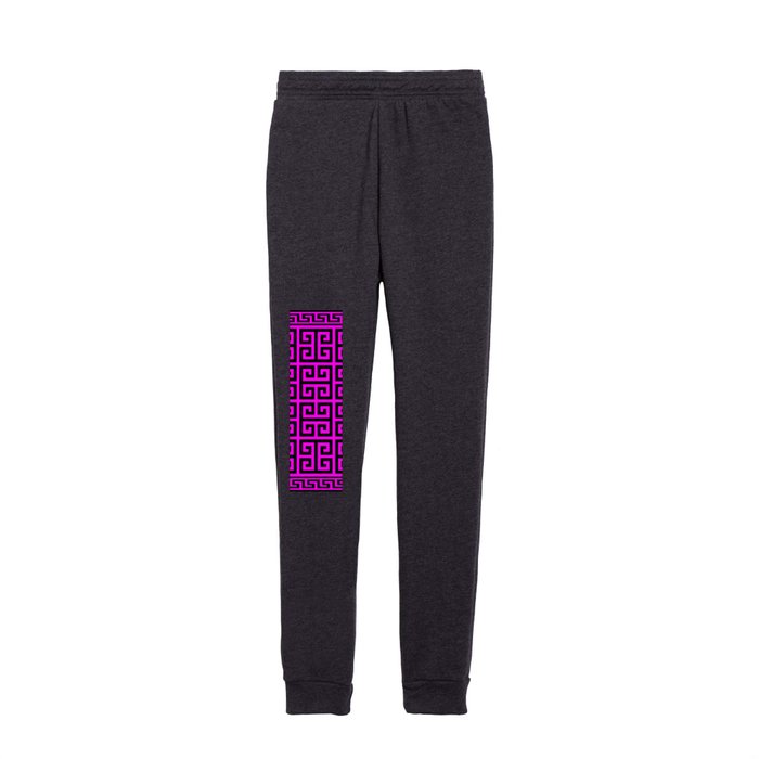 Greek Key (Magenta & Black Pattern) Kids Joggers