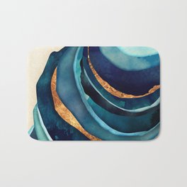 Abstract Blue with Gold Bath Mat