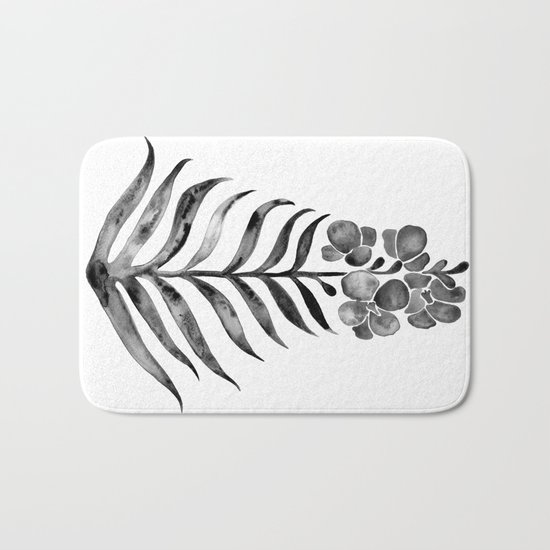 Blooming Black Orchid Bath Mat
