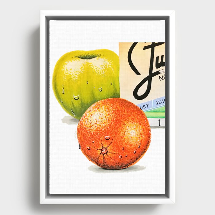 apple and orange fruit Framed Canvas