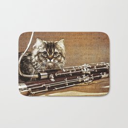 Music was my first love - cat and bassoon Bath Mat