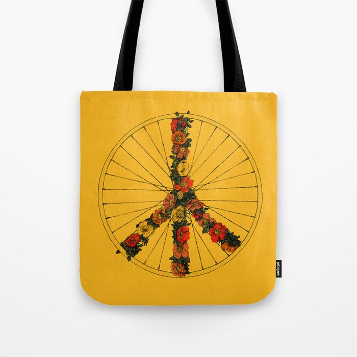 Peace & Bike (Colors) Tote Bag