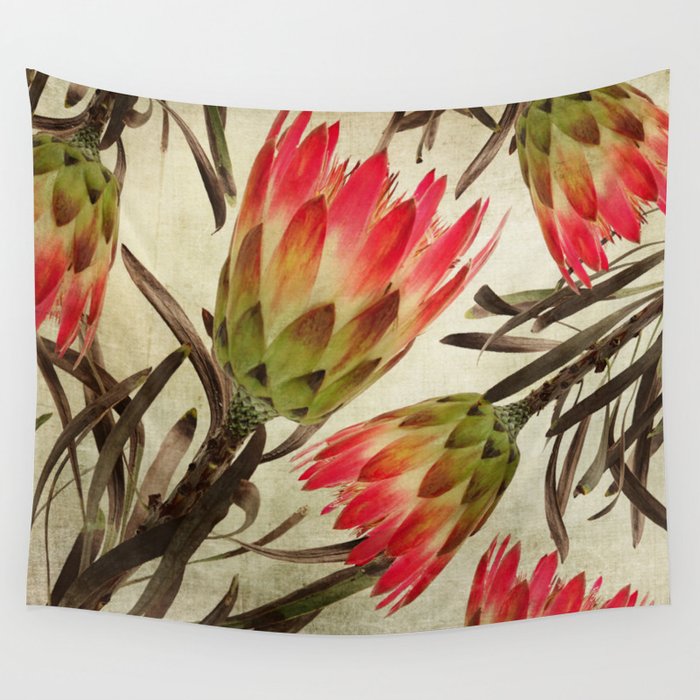 Vintage Repens Proteas Wall Tapestry