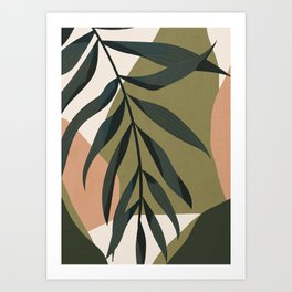 Tropical Leaf- Abstract Art Art Print