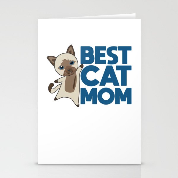 Worlds Best Cat Mom - Cats Siam Cat Stationery Cards