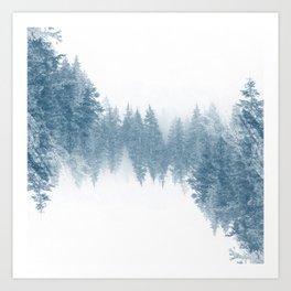 Surreal Forest - Trees Photograph With Blue Tones No. 4 Art Print