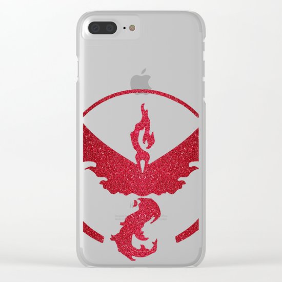 Team Valor Sparkly red sparkles Clear iPhone Case