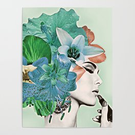 Green Flower Poster