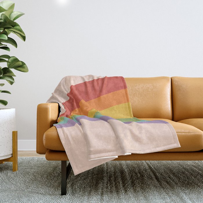 Rainbow Stripes 4 Throw Blanket