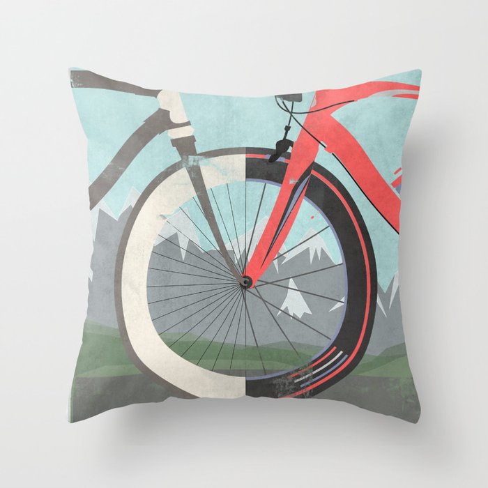Tour De France Bicycle Throw Pillow