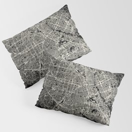 San Jose USA - Black and White City Map Pillow Sham