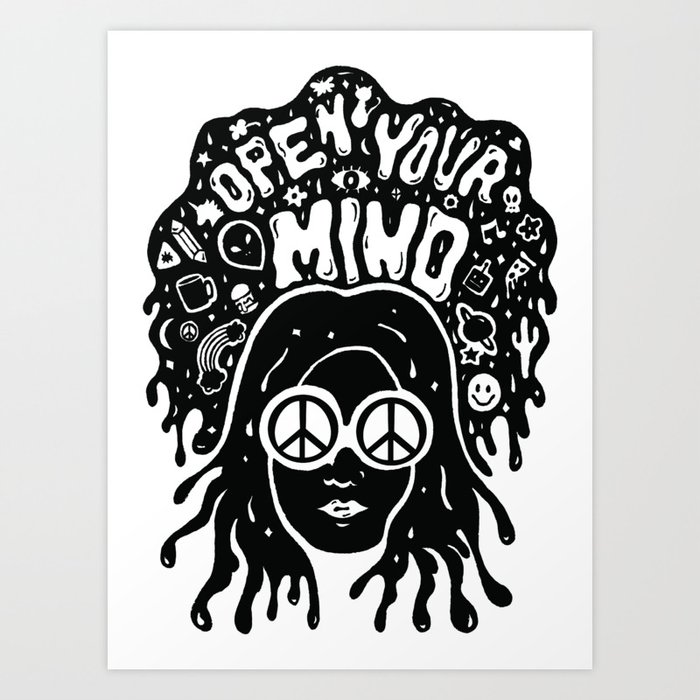 Open Your Mind In Black Art Print By Meghanwallace Society6