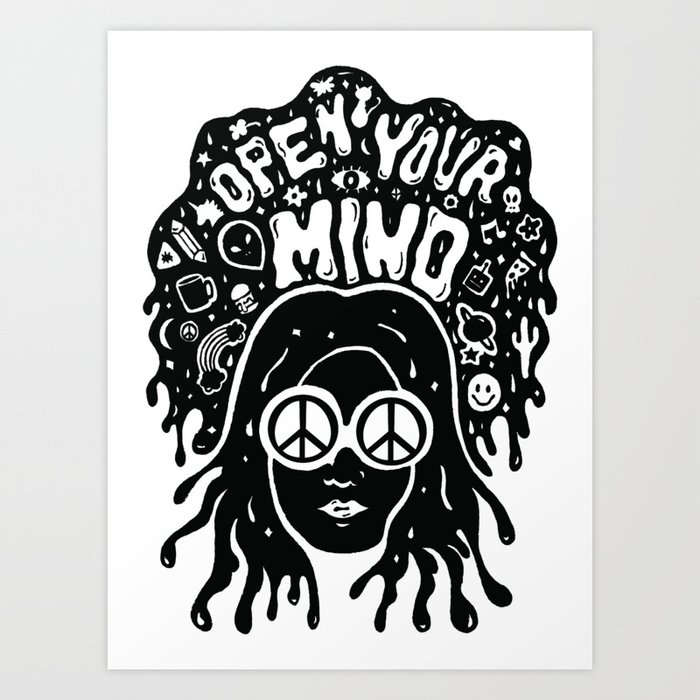 Open Your Mind In Black Art Print By Meghanwallace Society6 Open Your Mind In Black Art Print By Meghanwallace Society6