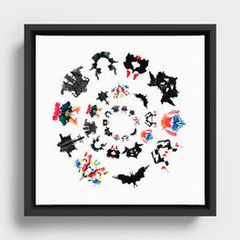 circle of Rorschach test Ink blots ! Framed Canvas