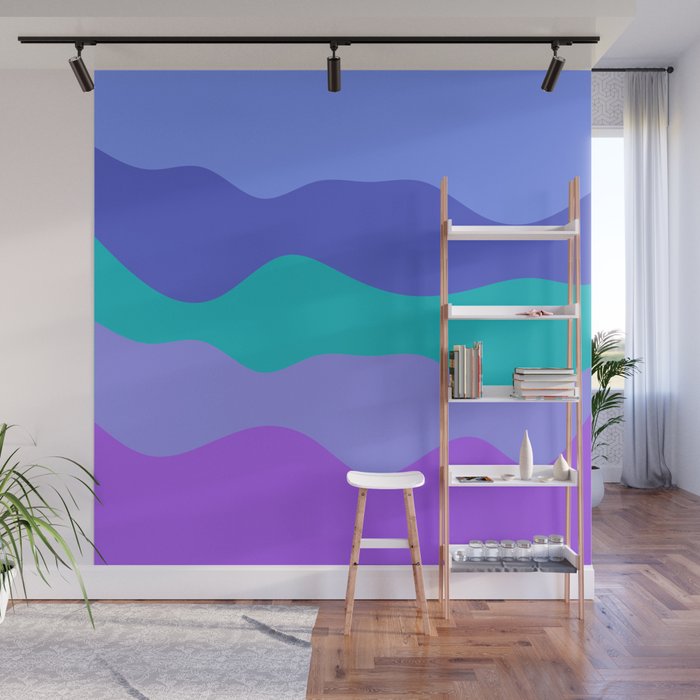singular wave art_synthwave Wall Mural
