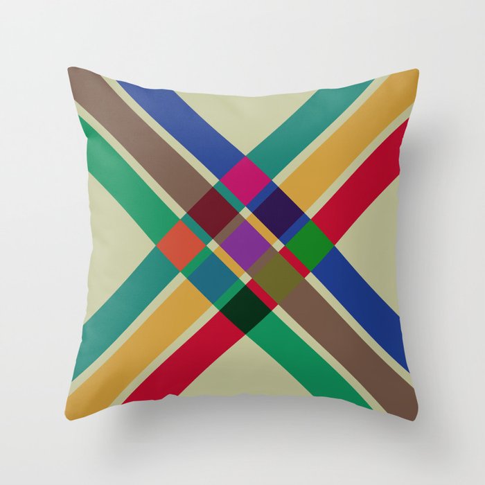 Wotzefak - Colorful Abstract X Art Throw Pillow